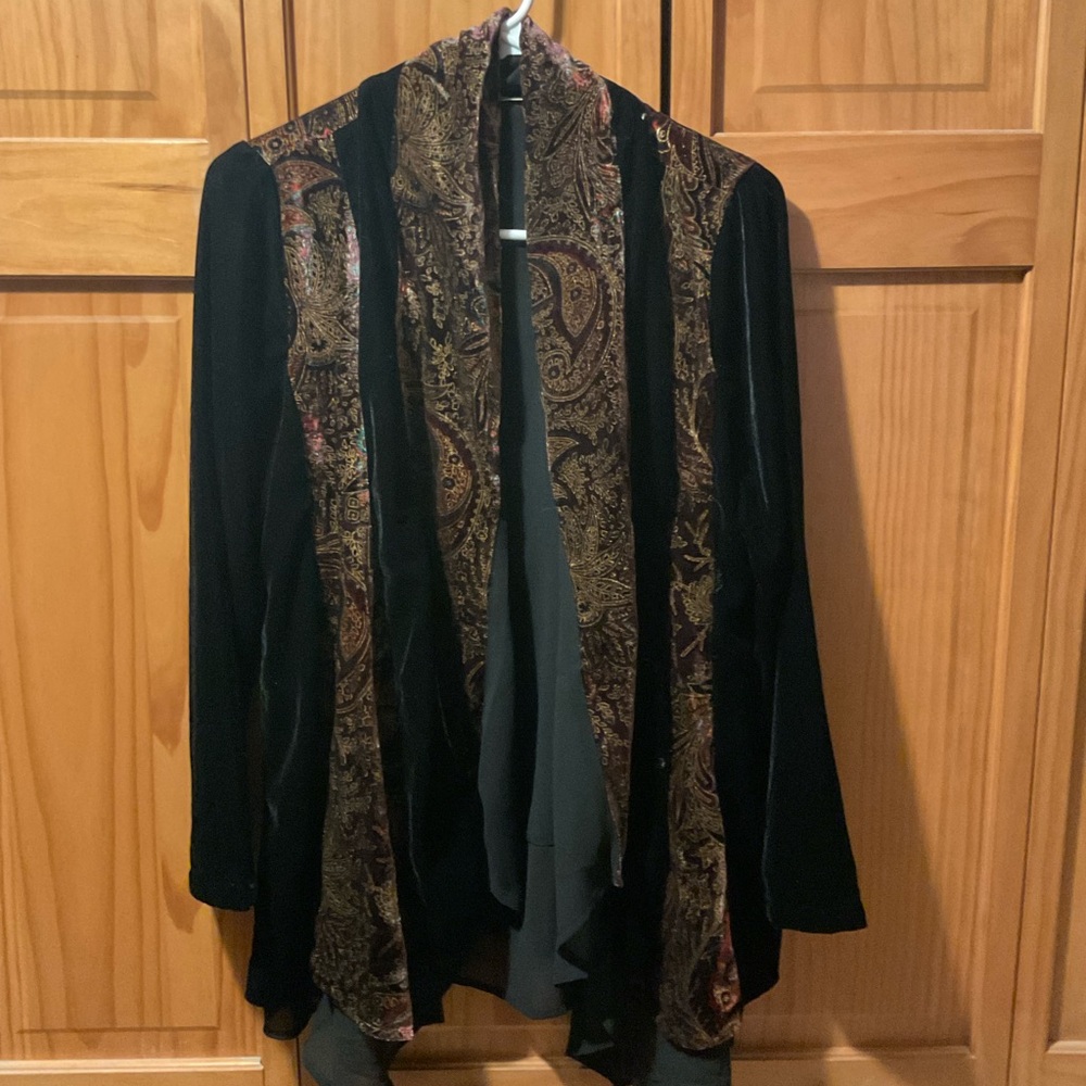 Soft Surroundings Black and Brown Women's Cardigan